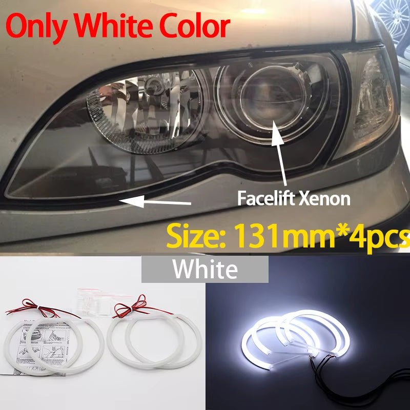 E46 LED Halo Rings — White or White/Amber Switchback — photo 14