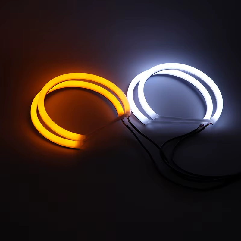 E46 LED Halo Rings — White or White/Amber Switchback — photo 5