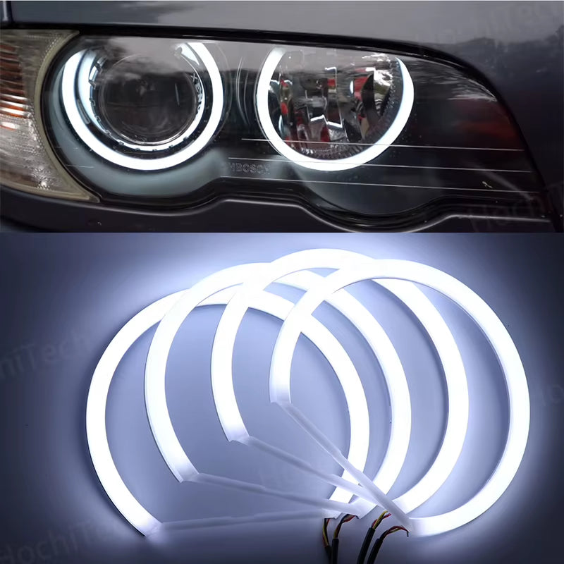 E46 LED Halo Rings — White or White/Amber Switchback — photo 3