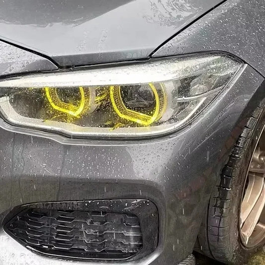 Yellow DRL lit on an F20 LCI headlight