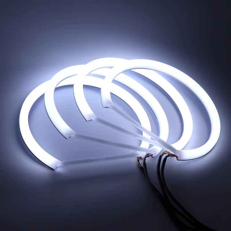 E46 LED Halo Rings — White or White/Amber Switchback — photo 4