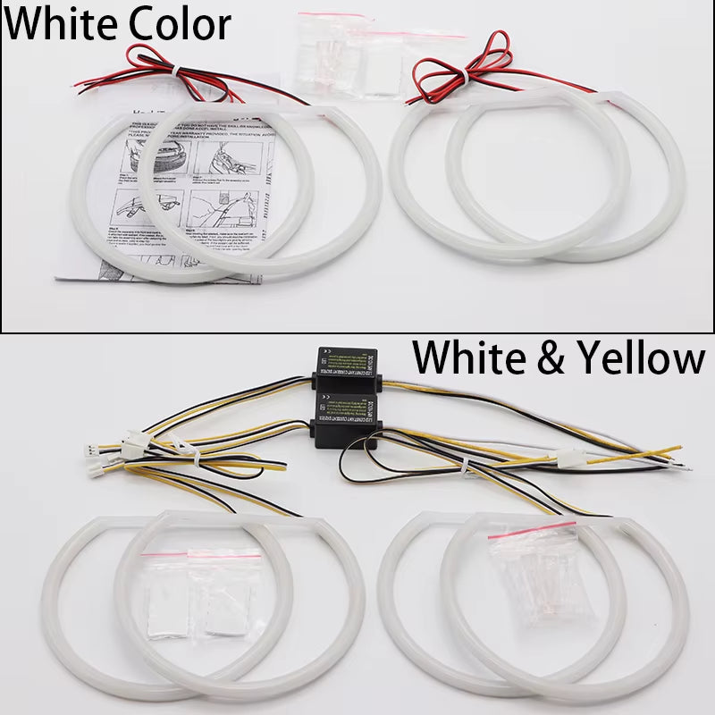 E46 LED Halo Rings — White or White/Amber Switchback — photo 6
