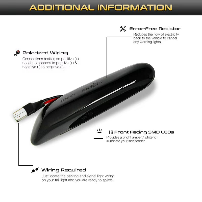 Smoked Sequential Side Markers — E9X / E6X / E8X — photo 7
