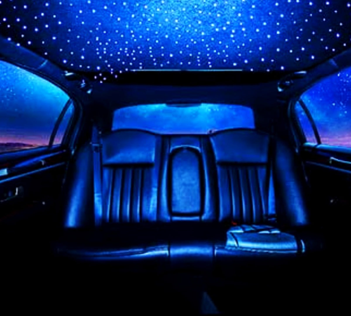 Starlight headliner kit installed, blue starry roof