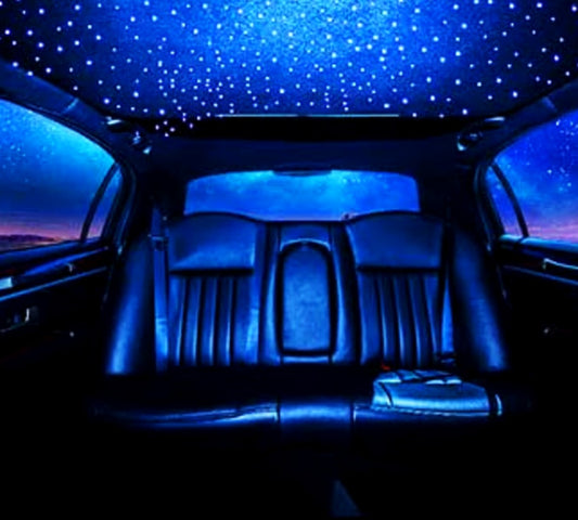 Starlight headliner kit installed, blue starry roof